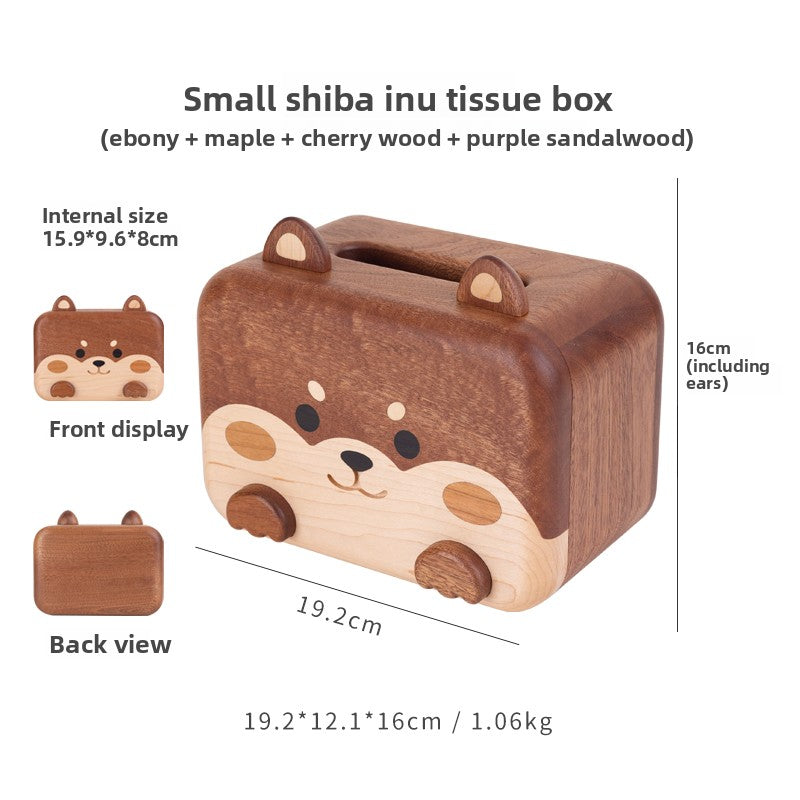 Creative Toast Shape Solid Wood Tissue Box Home Decoration
