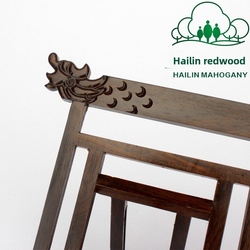 Foldable Rosewood Copybook Stand with Carved Design