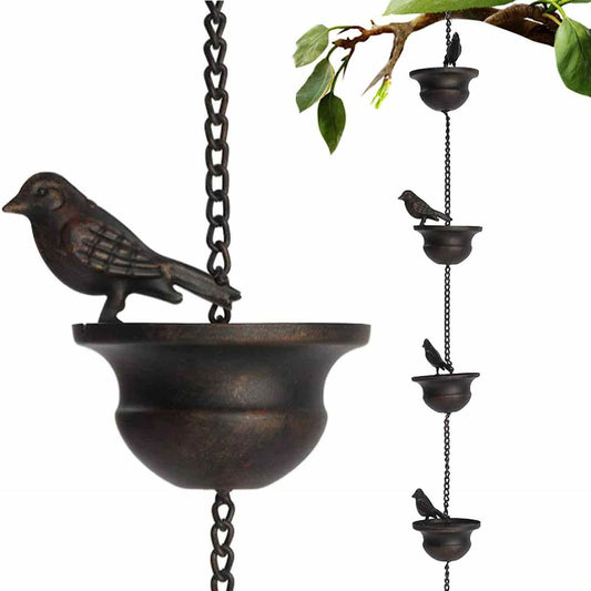 Vintage Metal Bird Wind Chime Garden Decor