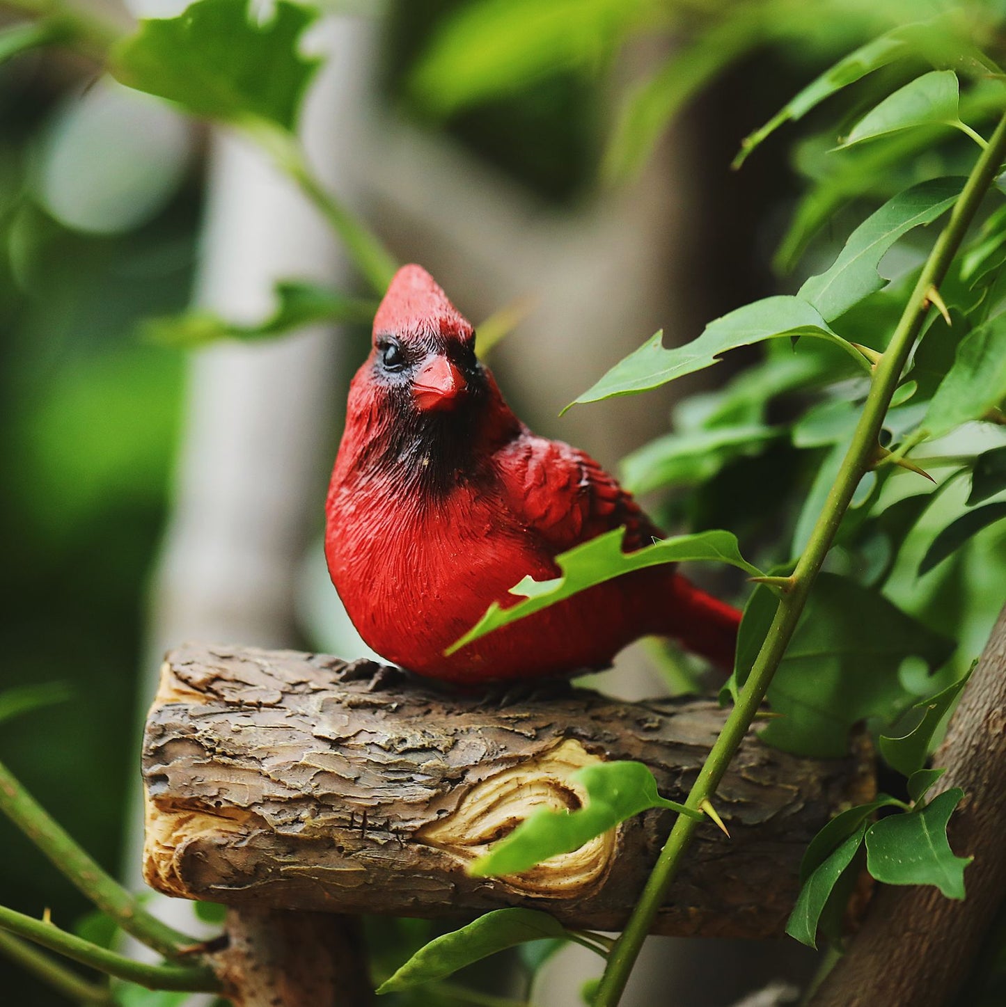 Realistic Red Bird Garden Decoration