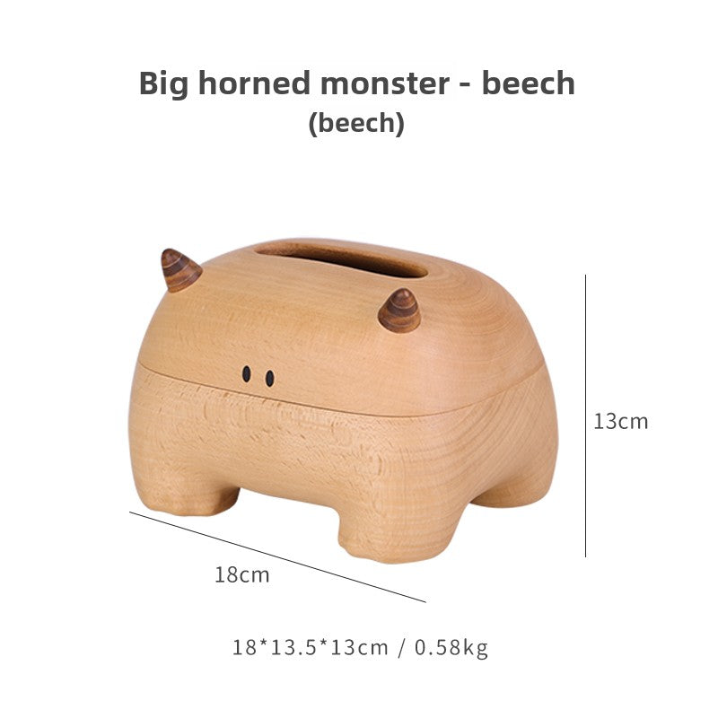 Creative Toast Shape Solid Wood Tissue Box Home Decoration