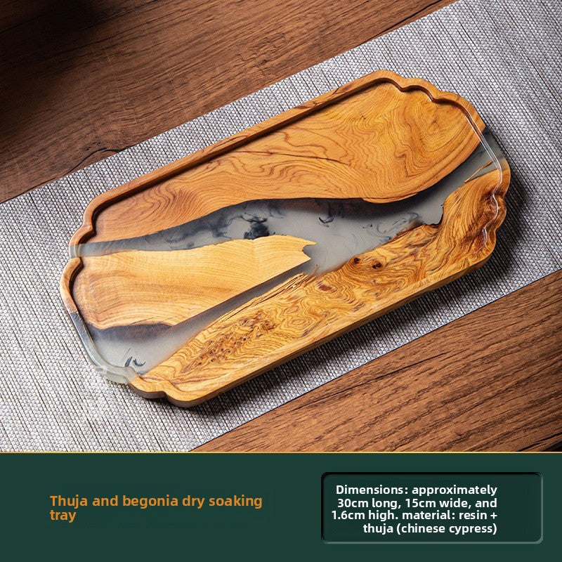 Japanese Style Handmade Wooden Dry Bubble Tea Tray