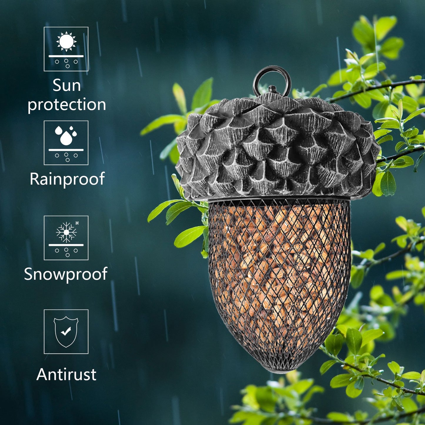 Acorn Shaped Bird Feeder for Garden Decoration