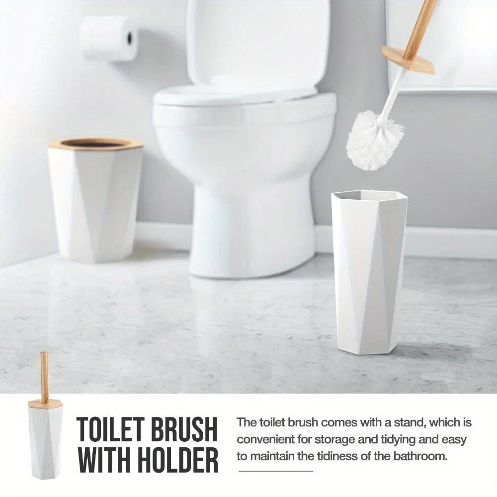 8pcs Bathroom Accessory Sets - Includes Toothbrush Holder, Cup, Soap Dispenser, Dish, Swab Box, Lotion Bottle, Toilet Brush, and Trash Can, Bathroom Supplies, Ideal Housewarming Gift, Bathroom Decor and Accessories
