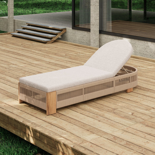 Outdoor Chaise Lounge Chair, Acacia Wood Pool Chair