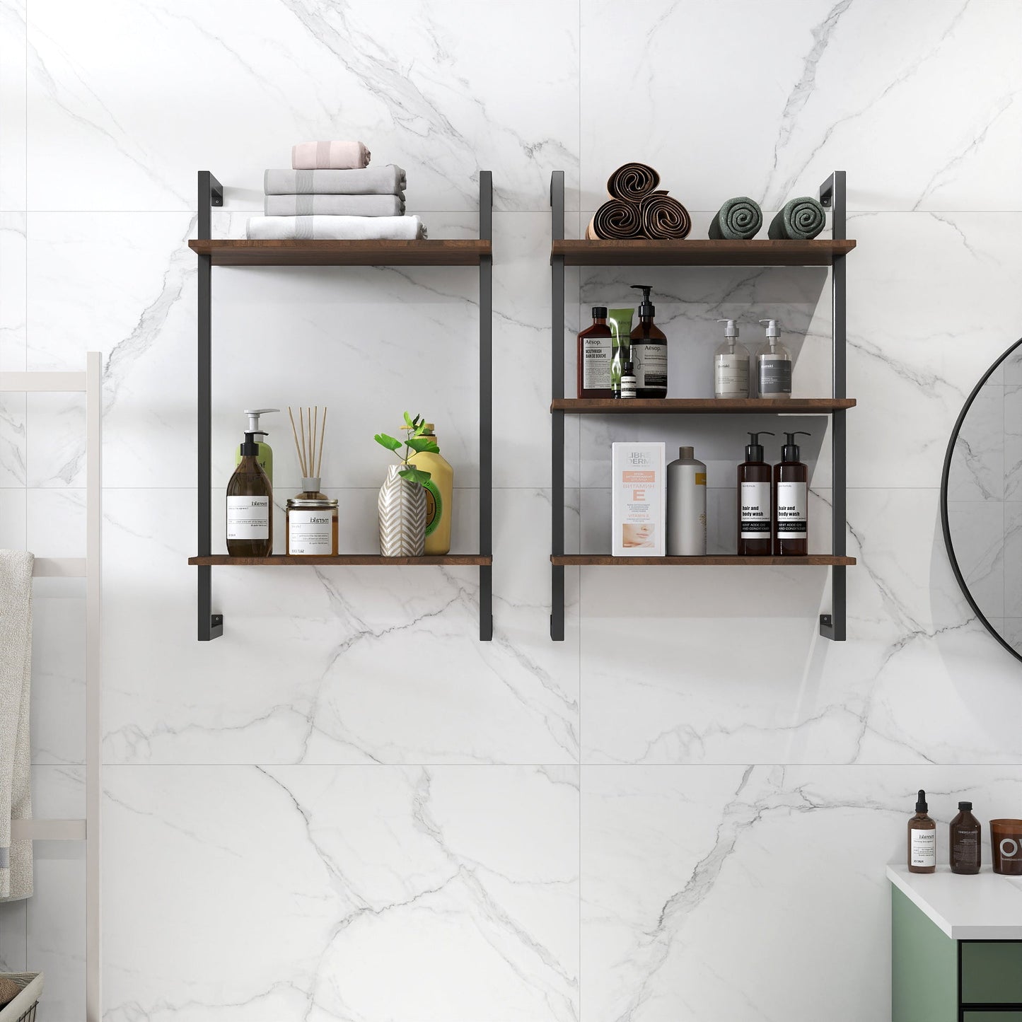 3 Tier and 2 Tier Bathroom Shelves