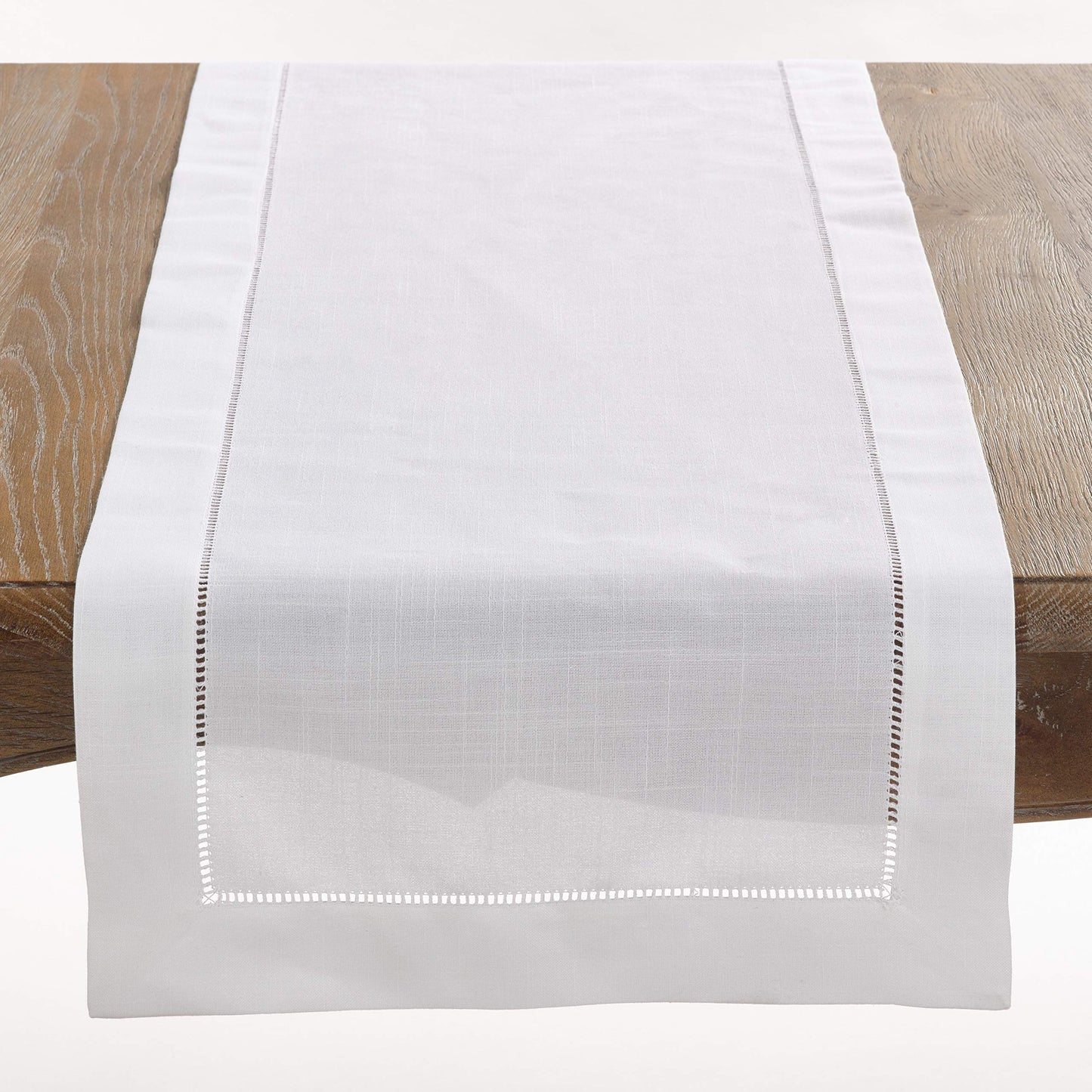 Fennco Styles Handmade Basic Hemstitch Border Linen-Cotton Tablecloth
