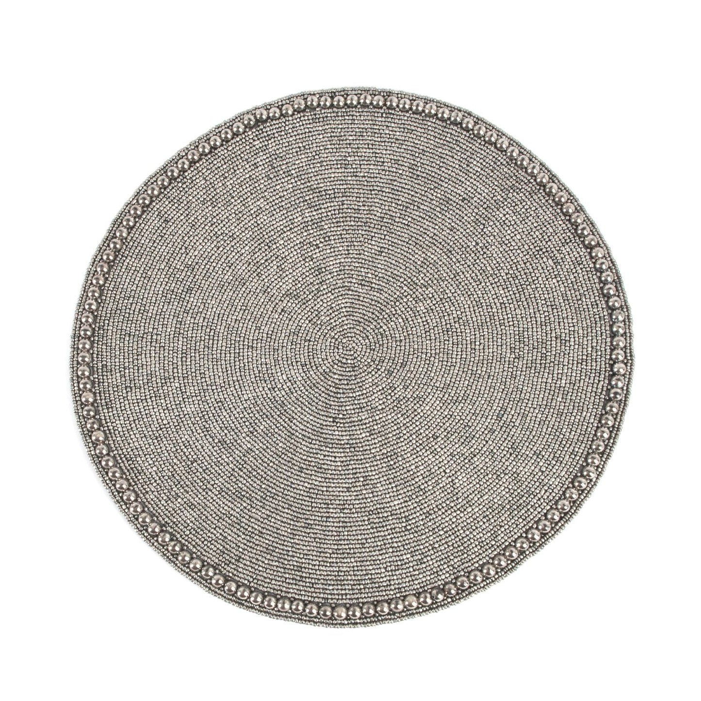 Fennco Styles Goa Glass Beaded 15-inch Round Placemat - 1-Piece