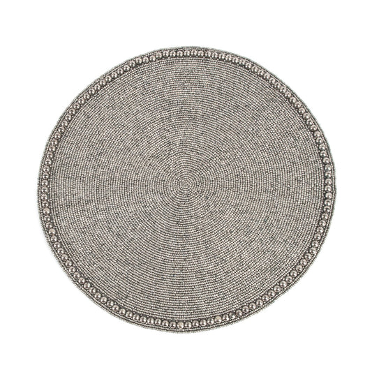 Fennco Styles Goa Glass Beaded 15-inch Round Placemat - 1-Piece