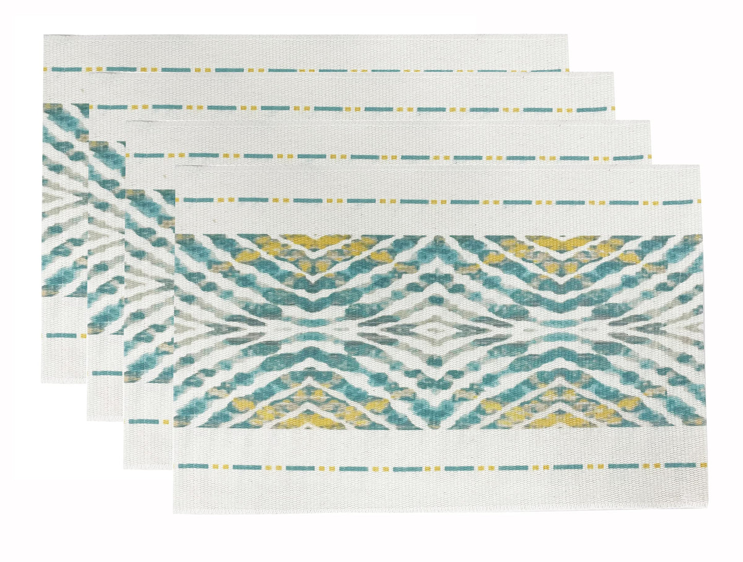 Fennco Styles Diamond Print Braided Cotton Placemats 14" W x 19" L, Set of 4