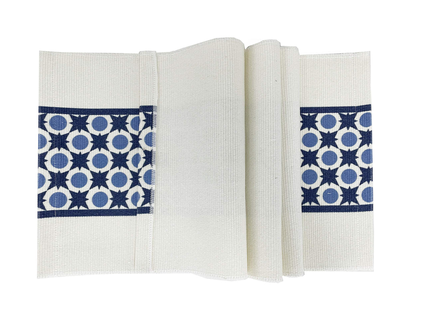 Fennco Styles Diamond Print Braided Cotton Placemats 14" W x 19" L, Set of 4