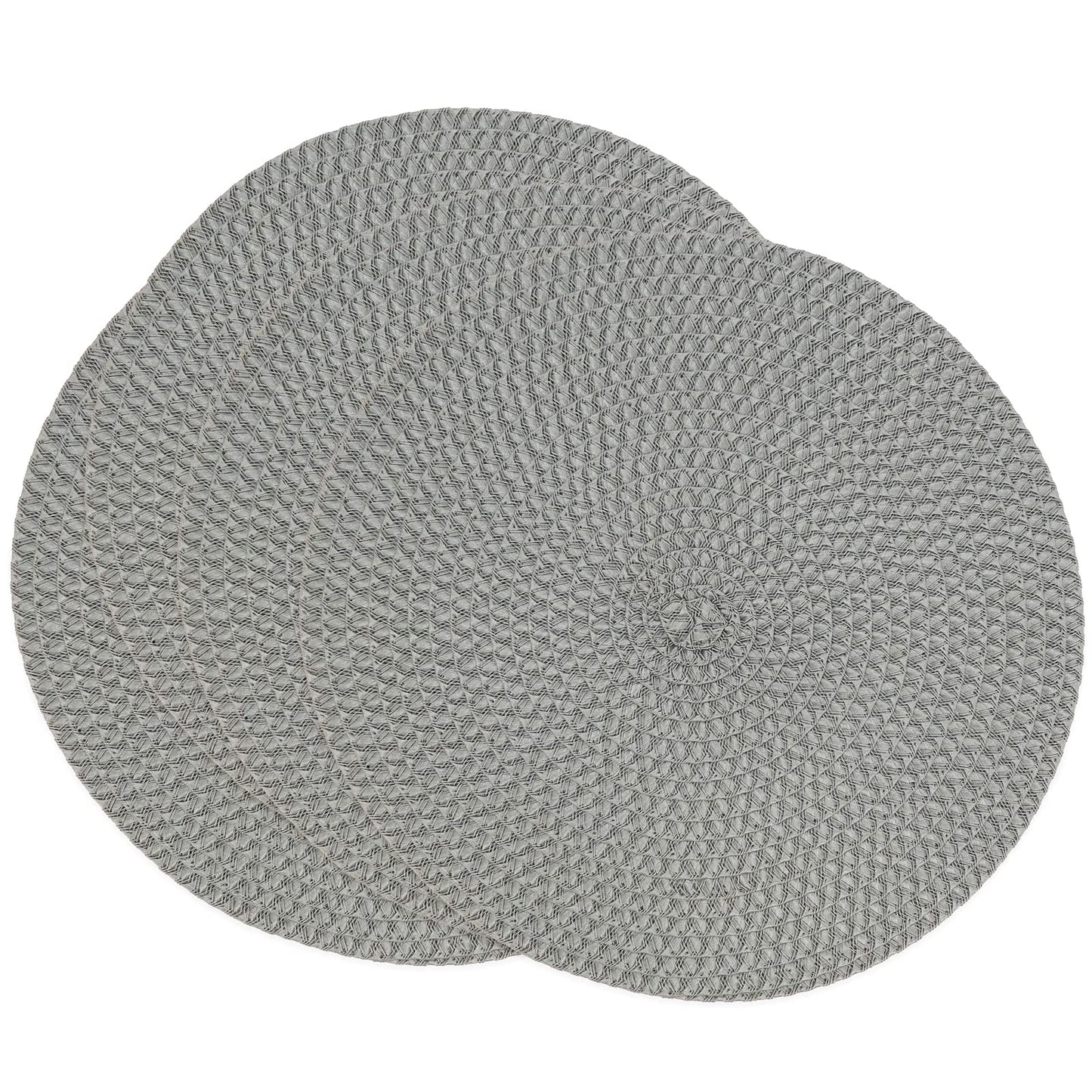 Fennco Styles Modern Everyday Textured Placemats 15 Inches Round, Set of 4 – Black Woven Table Mats for Home, Dining Room Décor, Banquets, Indoor & Outdoor and Special Events
