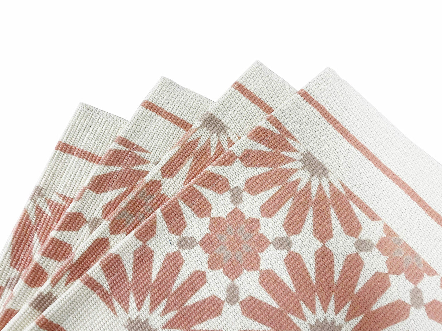 Fennco Styles Diamond Print Braided Cotton Placemats 14" W x 19" L, Set of 4