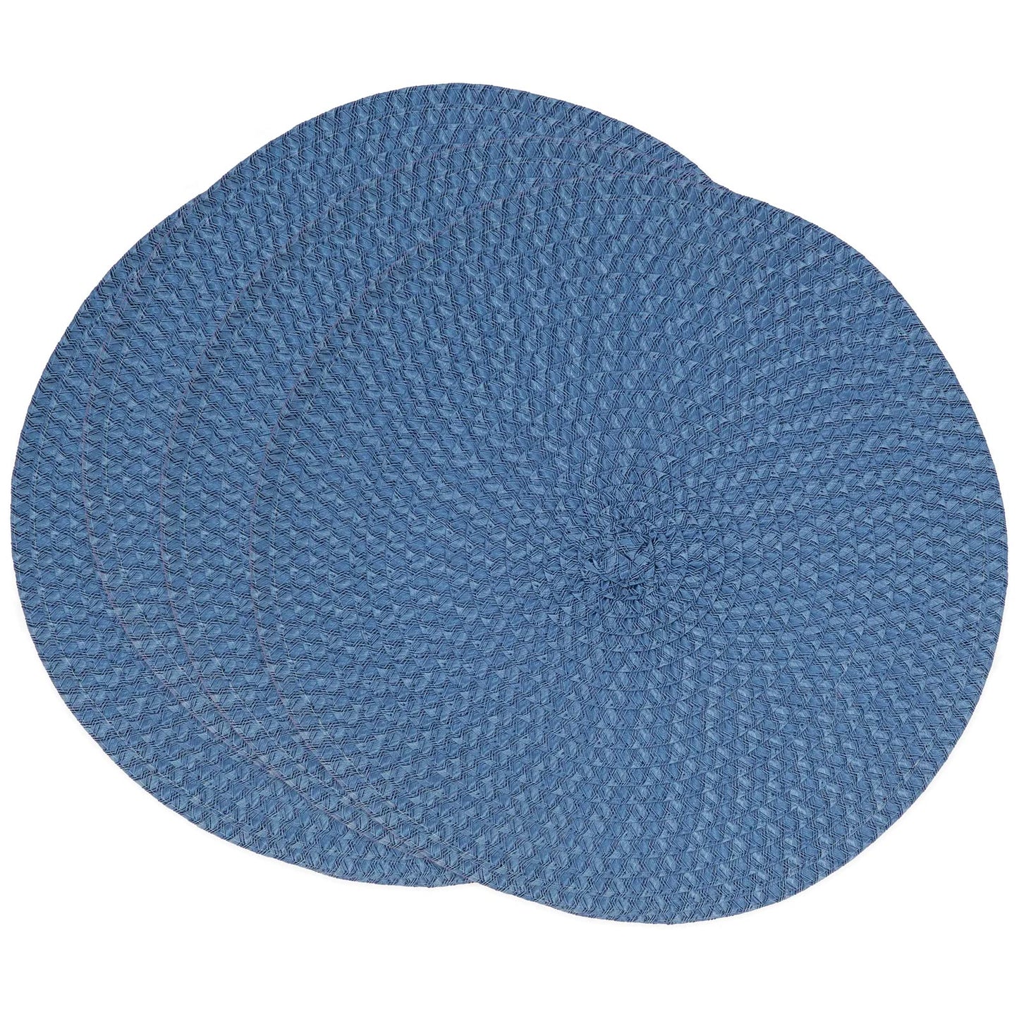 Fennco Styles Modern Everyday Textured Placemats 15 Inches Round, Set of 4 – Black Woven Table Mats for Home, Dining Room Décor, Banquets, Indoor & Outdoor and Special Events