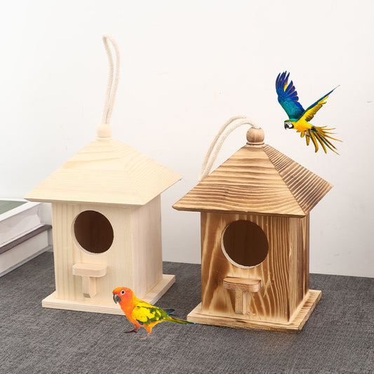 Wooden Birdhouse Bird Feeder Outdoor Hanging Decoration