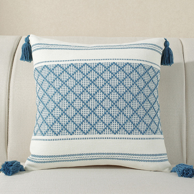 Cotton Linen Decorative Pillow and Lumbar Support Cushion