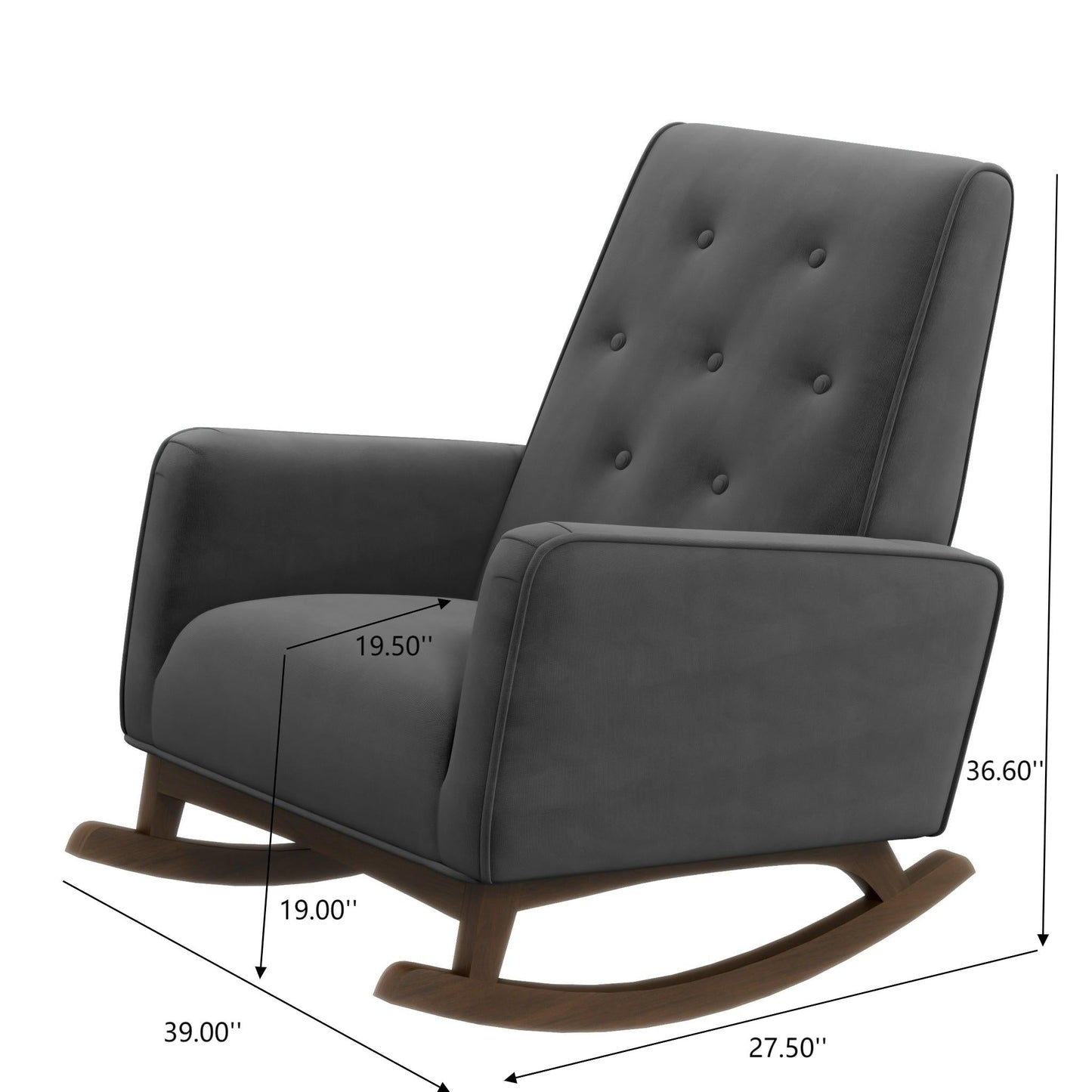 Elegant Style Demetrius Dark Rocking Chair