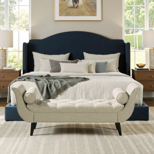 Alma Tufted Flared Arm Entryway Bench