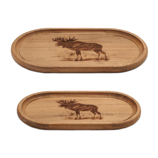 Woodland Moose Wood Trays (Set of 2)