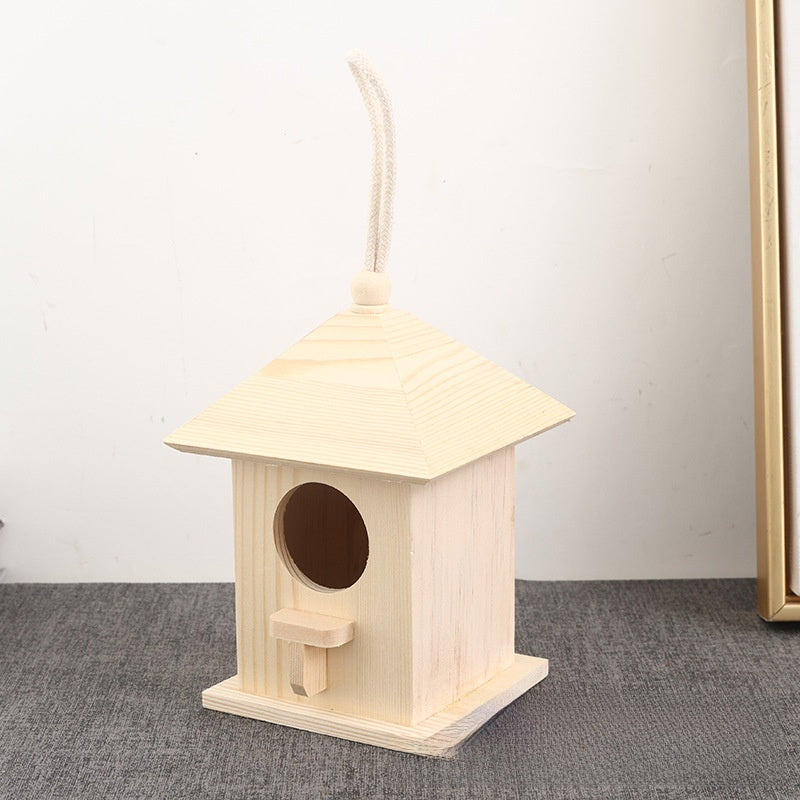 Wooden Birdhouse Bird Feeder Outdoor Hanging Decoration