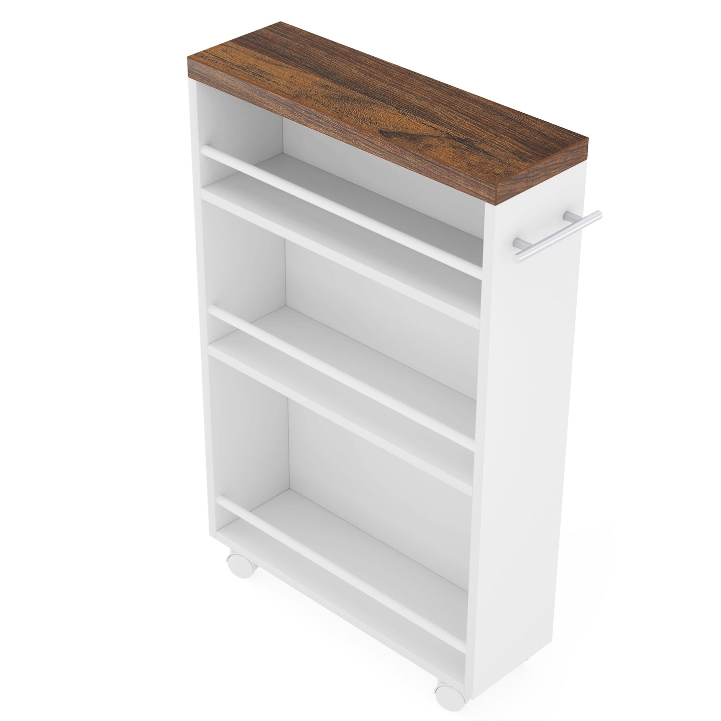 20" Slim Storage Cart – 4-Tier Narrow Rolling Kitchen Utility Cart