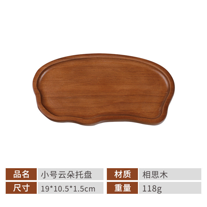 Acacia Wood Tray Japanese-Style Tea Tray Household Solid Wood Dinner Plate Rectangular Coaster Wooden Tray Coffee Shop Cake Candy