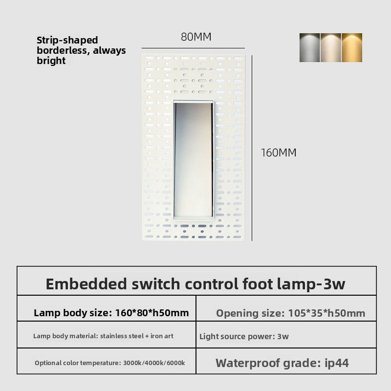 Frameless Step Light with Human Sensor