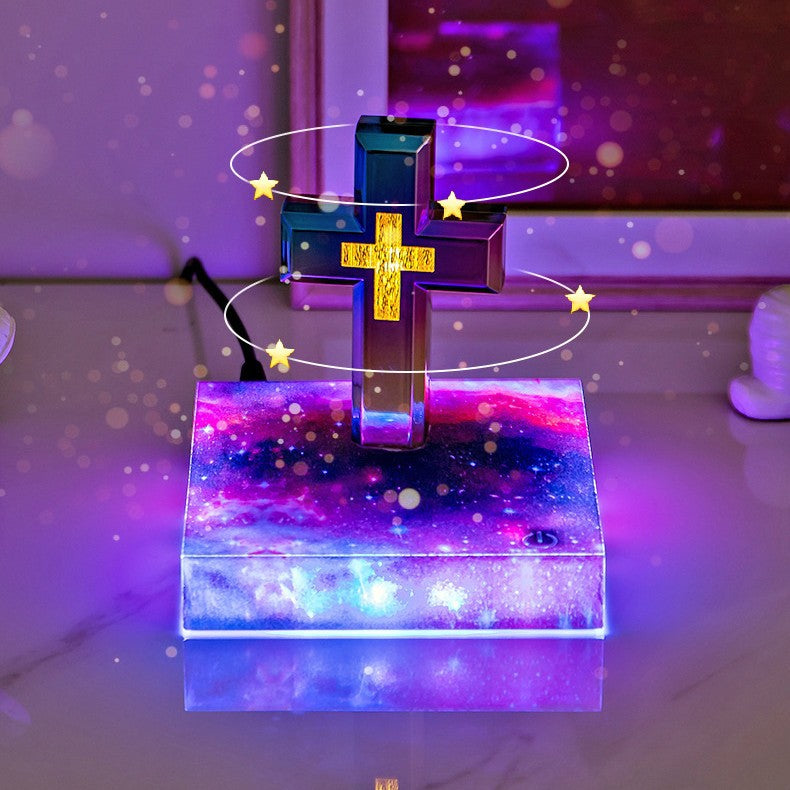 Magnetic Levitation LED Cross Decor