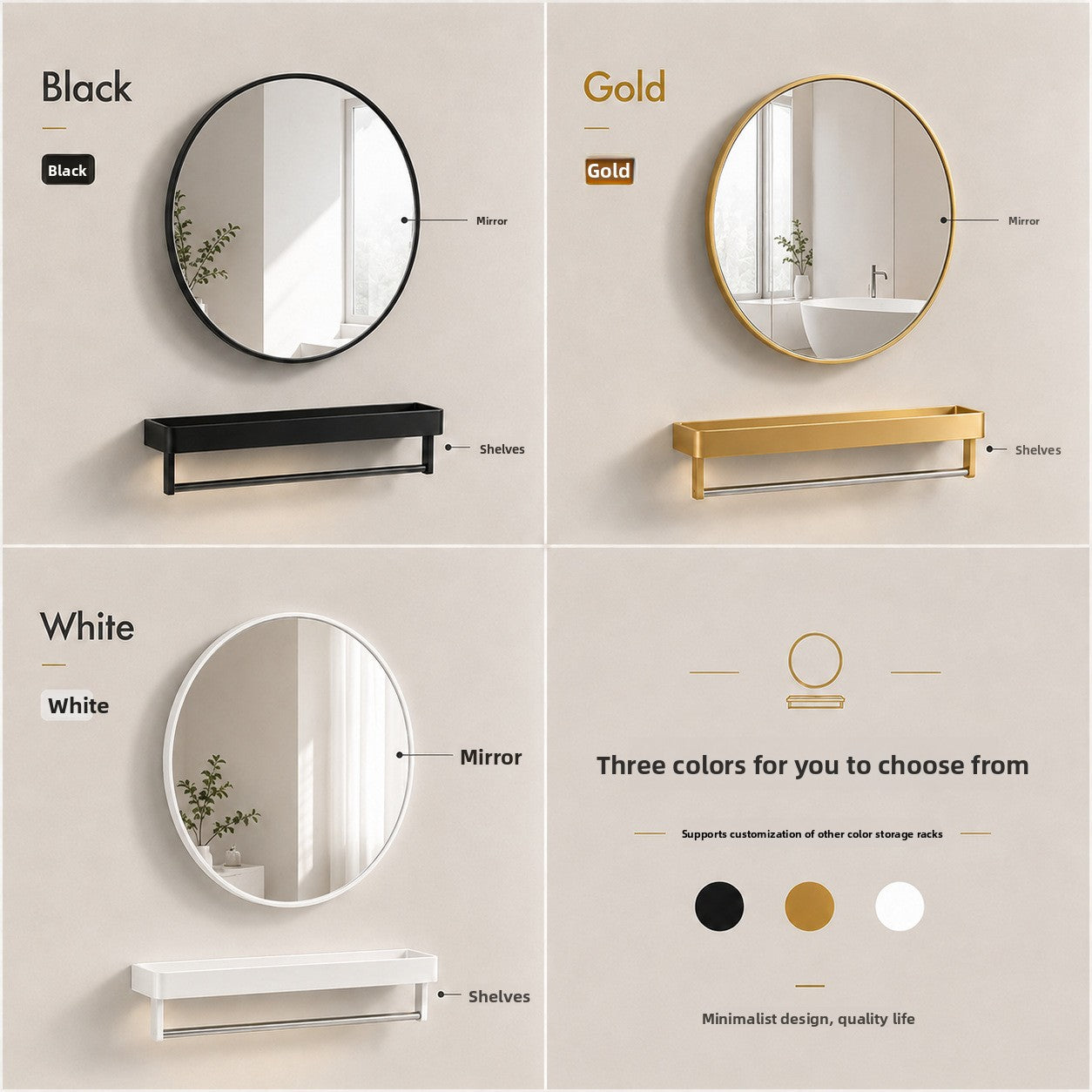 Round Wall Mounted Bathroom Mirror