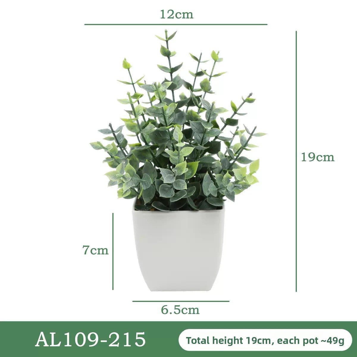 Artificial Eucalyptus Frosted Potted Plant