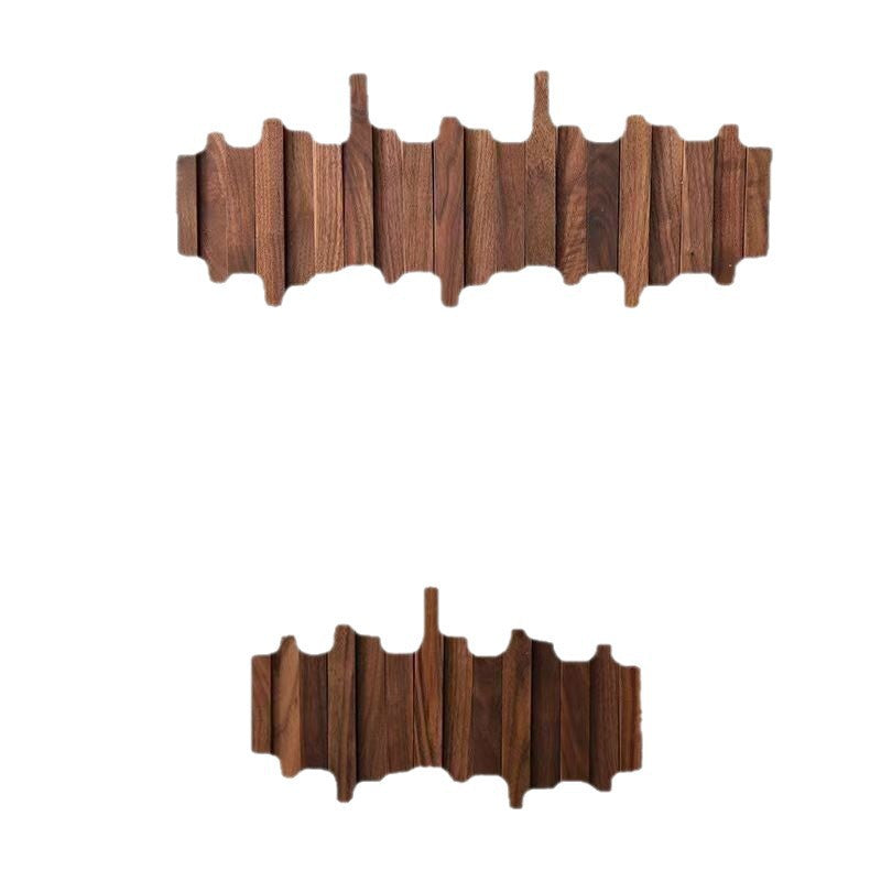 Solid Wood Adhesive Door Hook Rack for Hats and Coats