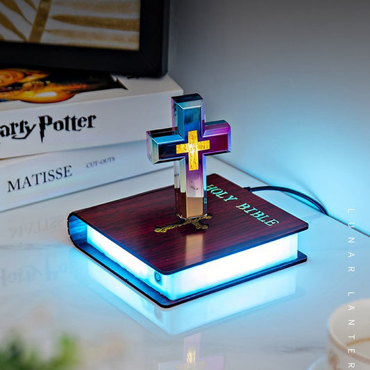 Magnetic Levitation LED Cross Decor