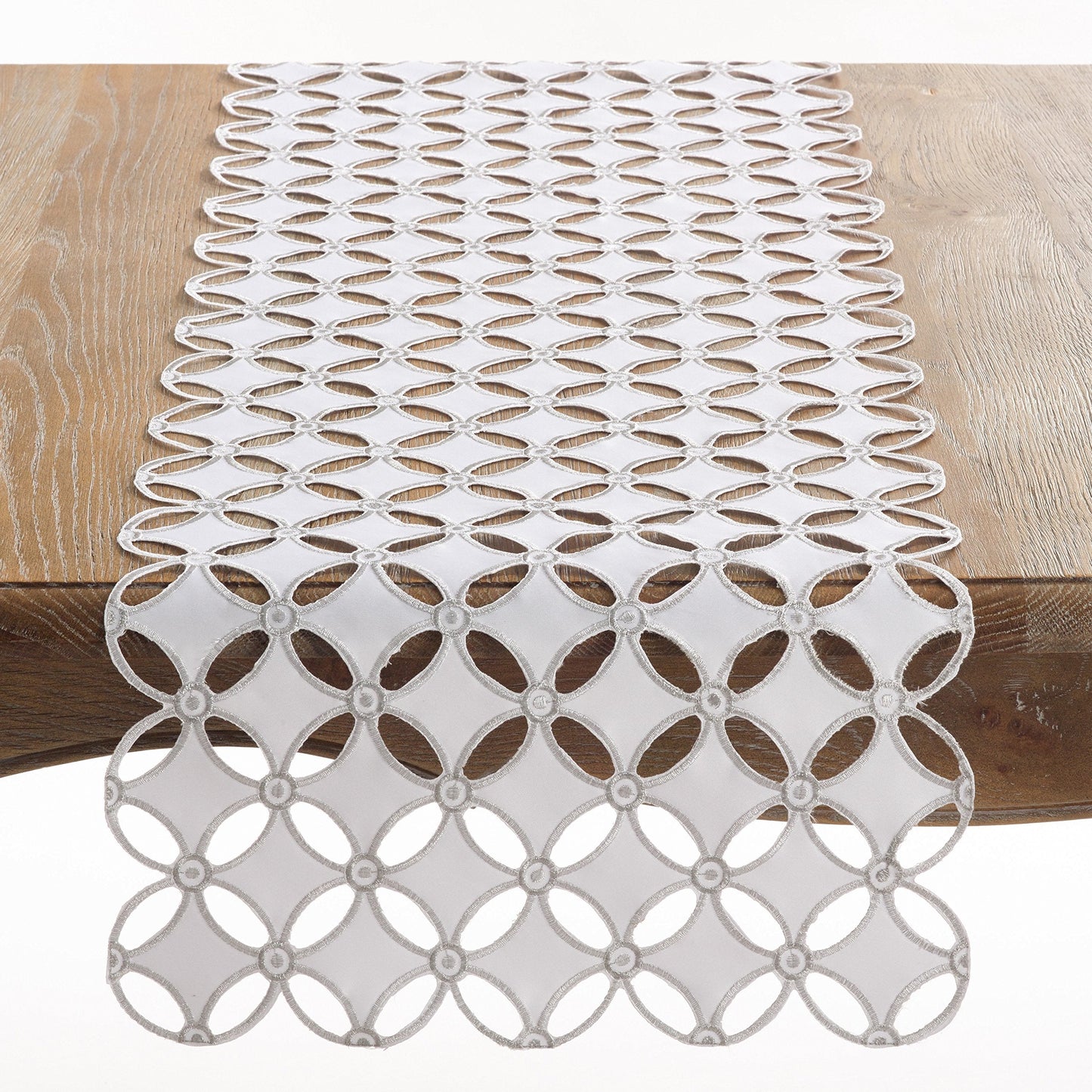 Fennco Styles Buche De Noel Collection Cutwork Design Tablecloth 67 x 67 Inch - Gold Table Cloth for Holiday, Banquets, Family Dinner and Special Events