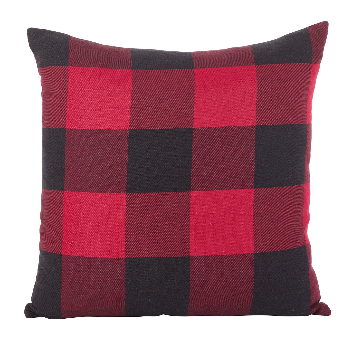 Fennco Styles Home Decor Buffalo Check Plaid Cotton Throw Pillow (Red, 20"x20" Pillow Case)