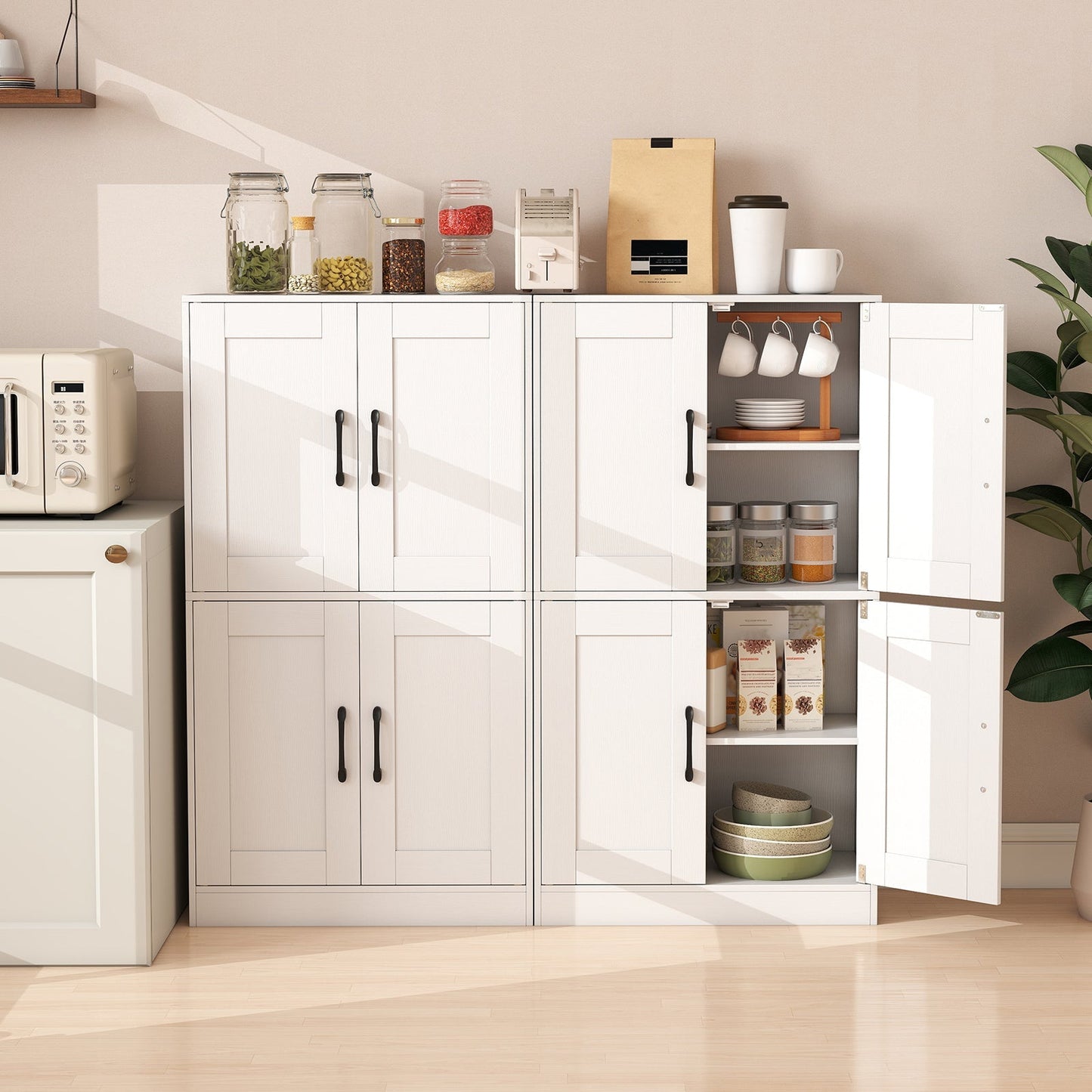 Bathroom Cabinet 43.5 inch Storage Cabinet with Doors and Adjustable Shelves