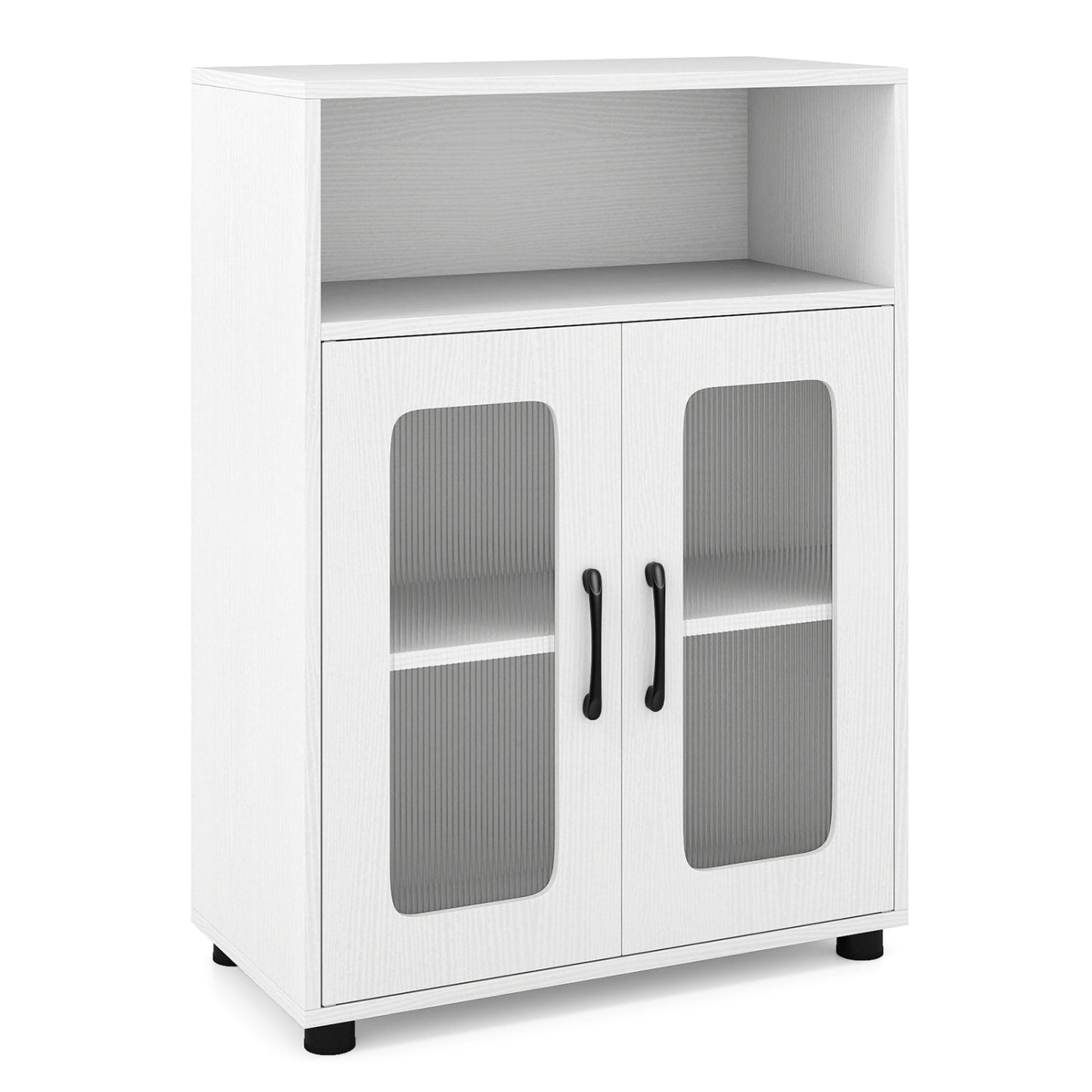 Bathroom Cabinet Freestanding Cabinet with 2 Doors and 3-Level Adjustable Shelf