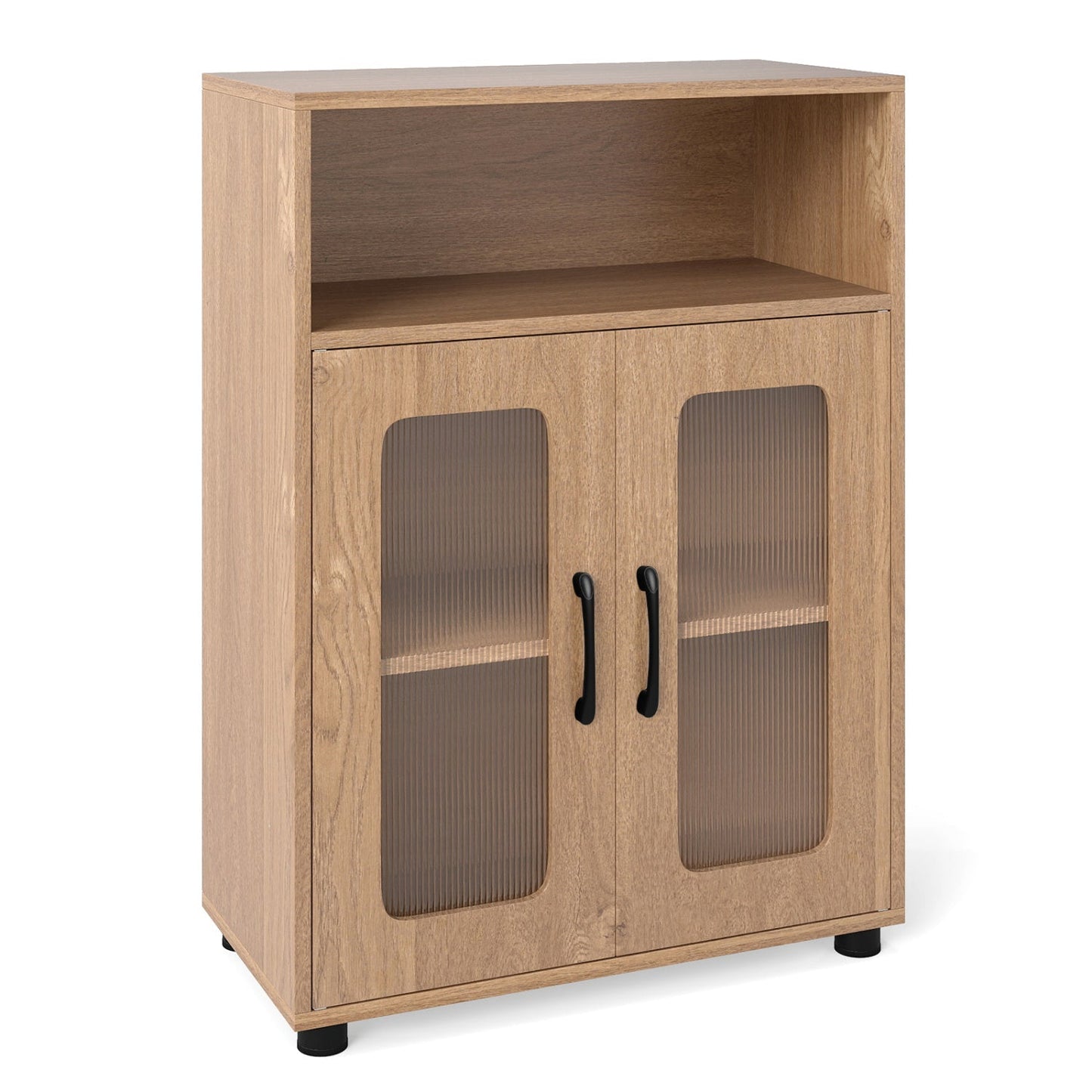 Bathroom Cabinet Freestanding Cabinet with 2 Doors and 3-Level Adjustable Shelf
