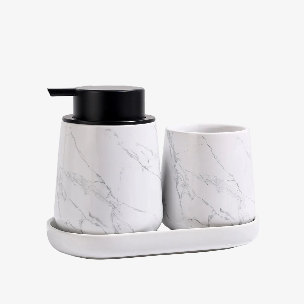 BosilunLife Marble 3-Piece Bathroom Set Recycled Ceramic Eco-Clay