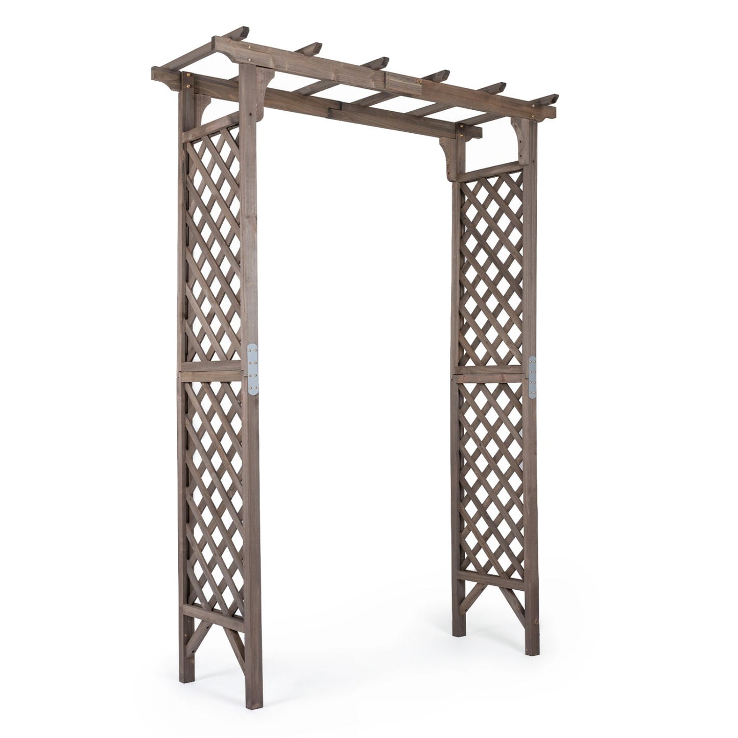 Garden Arch with Gate 85" Tall Wood for Climbing Plants