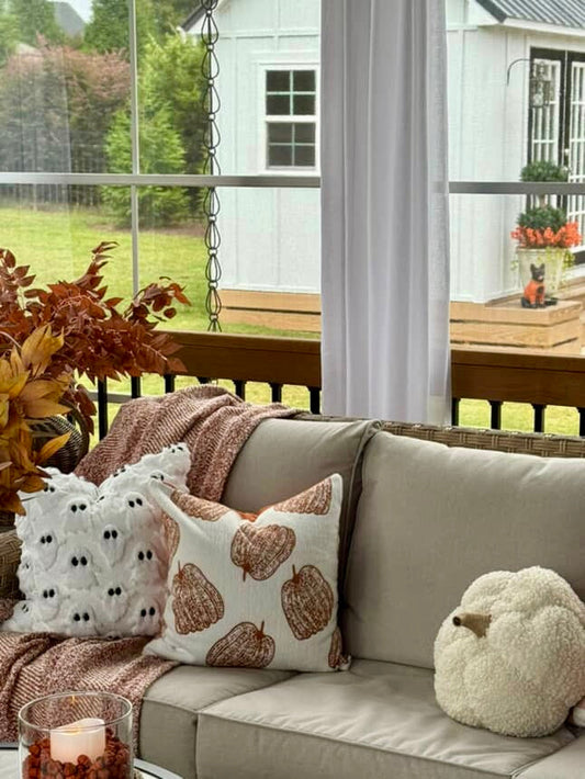 White Pumpkin Pillow Cover