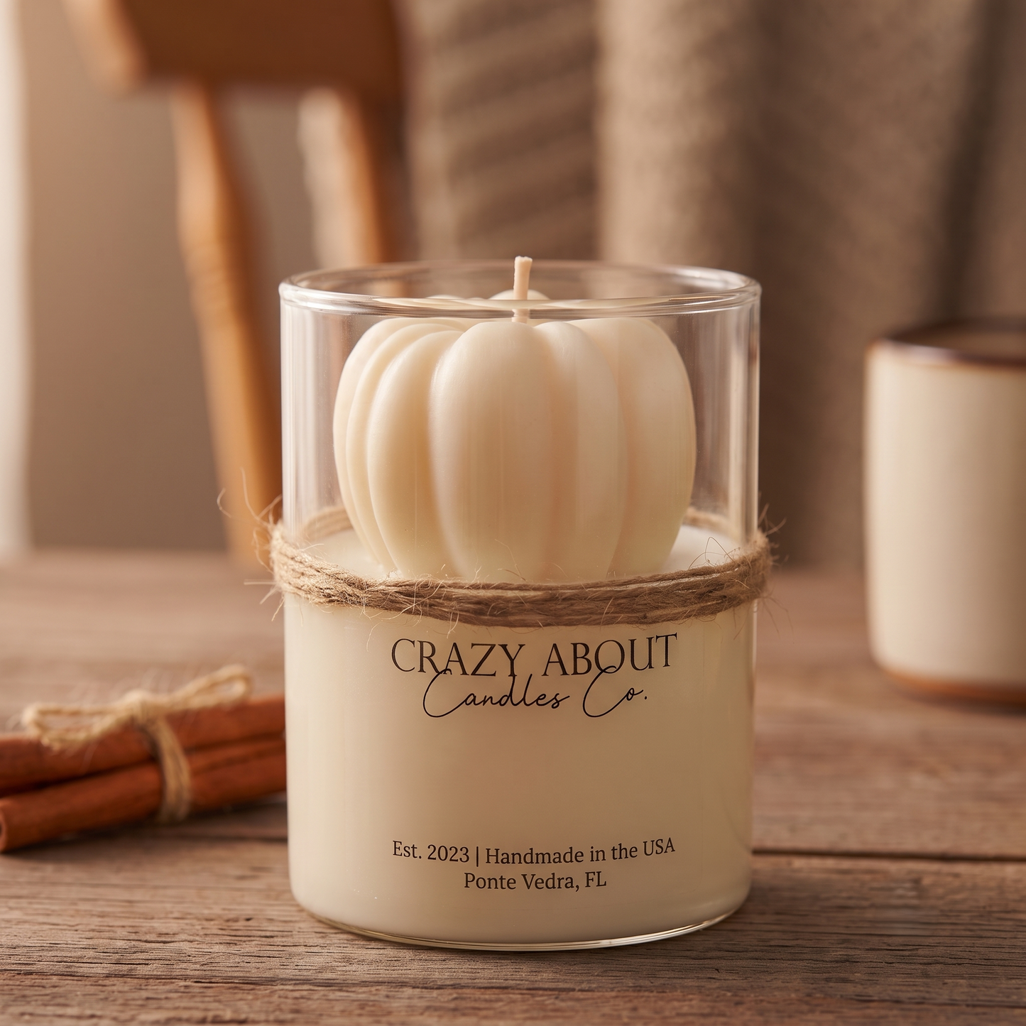 Pumpkin Candle in Glass Jar | Handcrafted Soy Wax