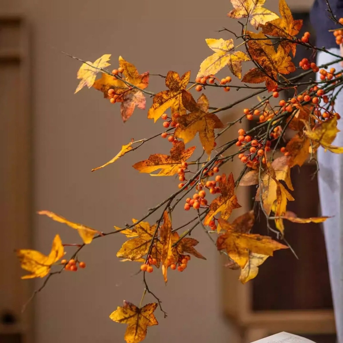 Autumn Maple Berry Branch 49.2" Tall