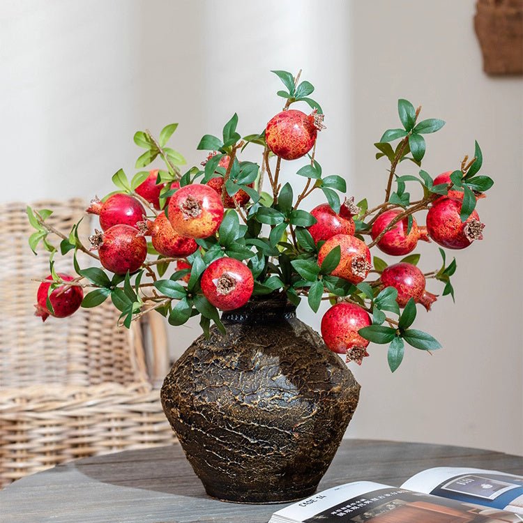 Faux Short Pomegranate Stem 15" Tall