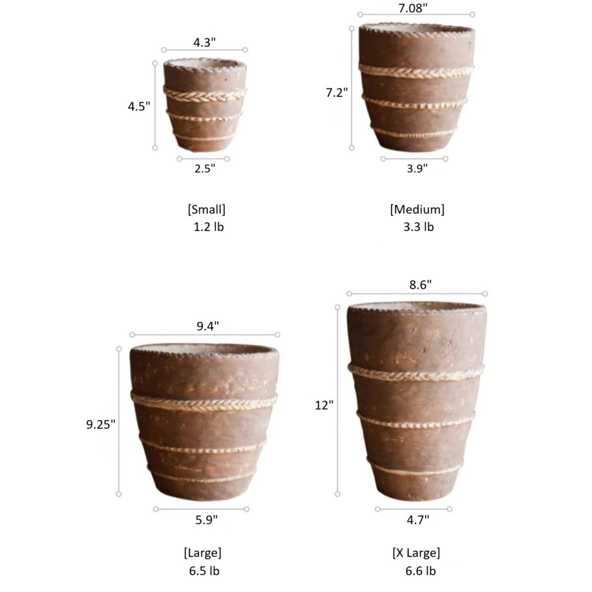 Tasha Red Terracotta Planter