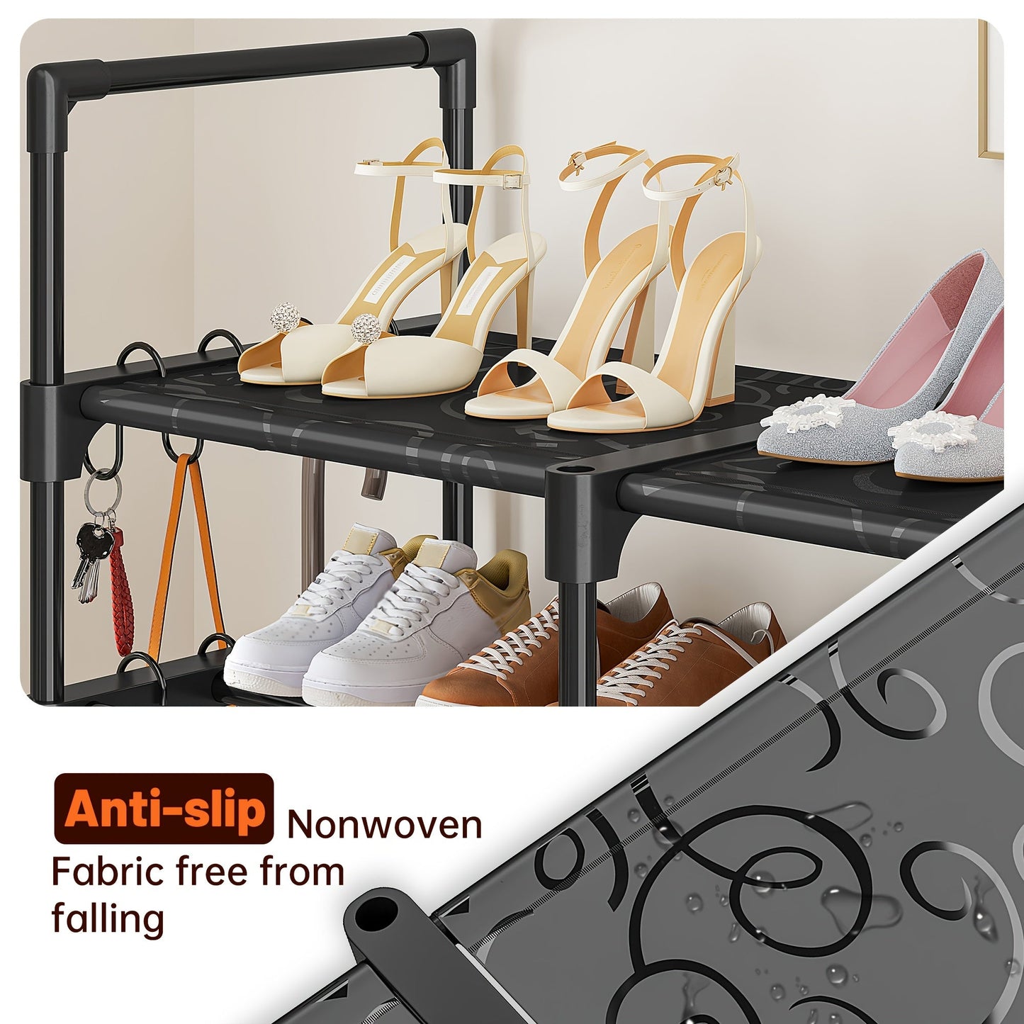 Stackable Shoe Rack Bookshelf Storage Shelf Freestanding Organizer for Entryway