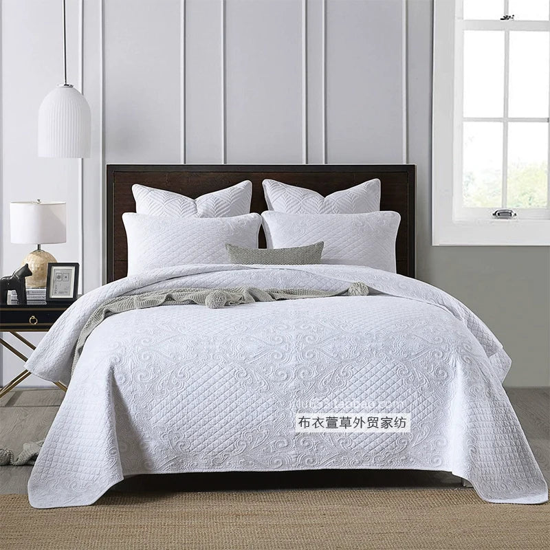 Export Simple European Embroider Double Pure Color Quiltedtextiles