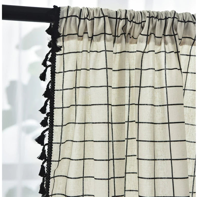 Nordic Linen Curtain Kitchen Curtain