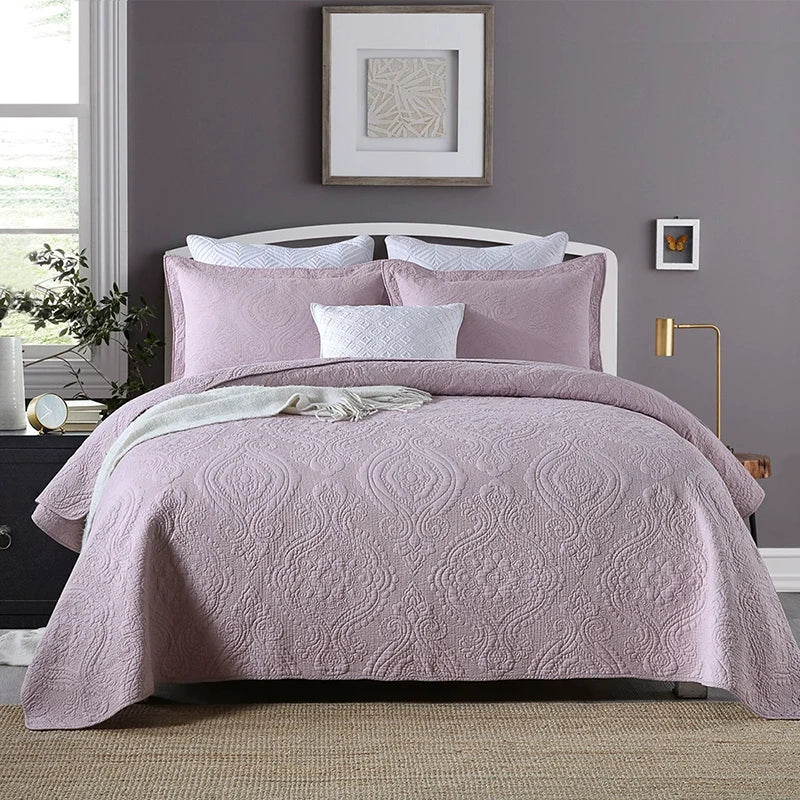 Export Simple European Embroider Double Pure Color Quiltedtextiles