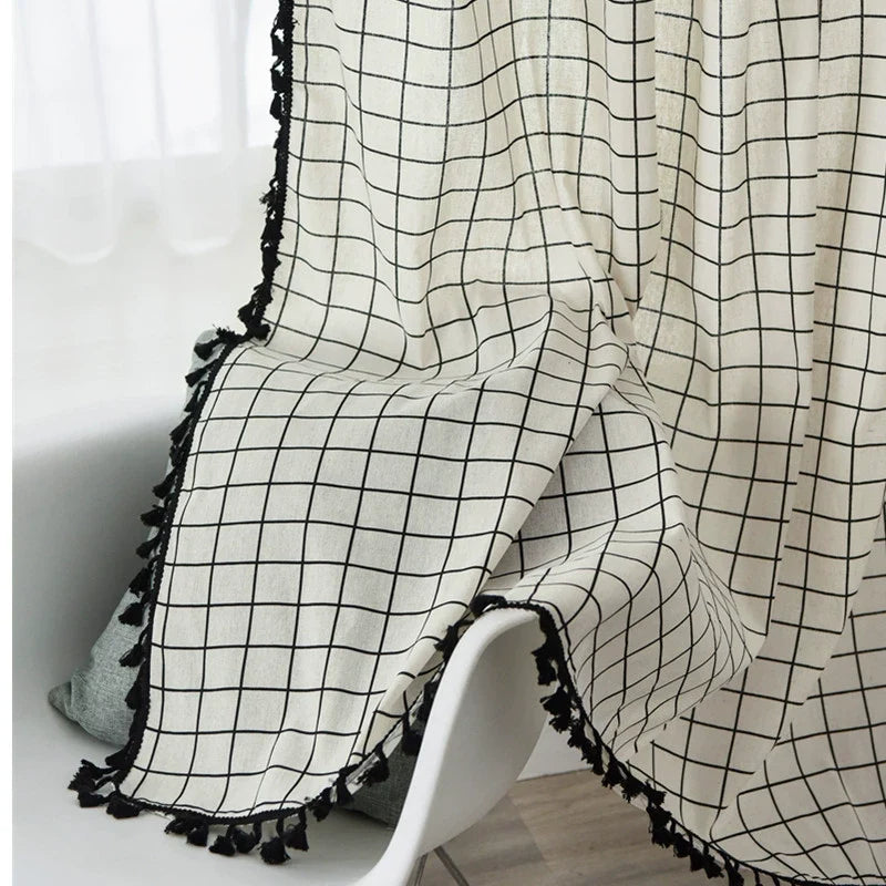 Nordic Linen Curtain Kitchen Curtain