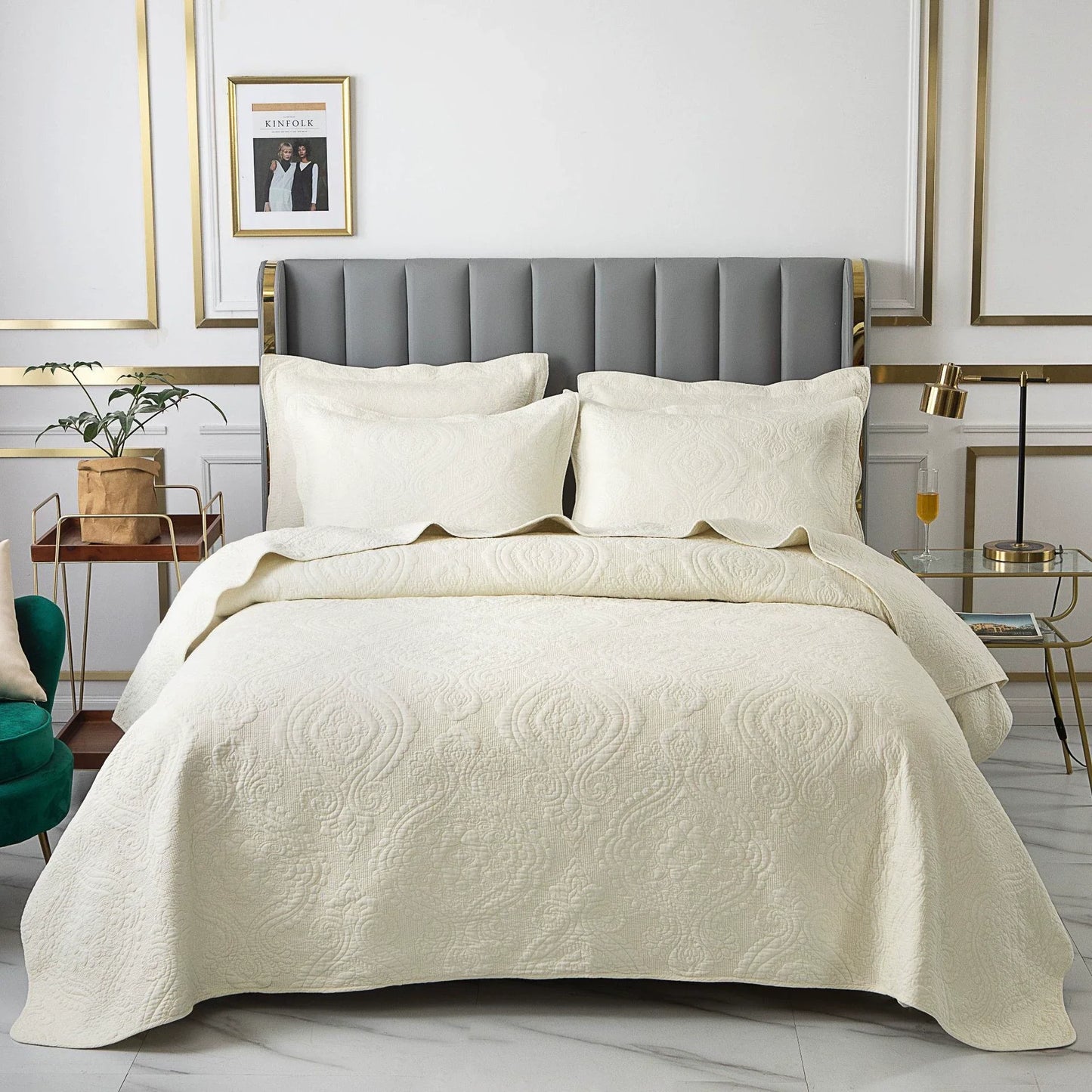 American-Style Large Cotton Quilting Embroidery Foreign Trade Bedspread